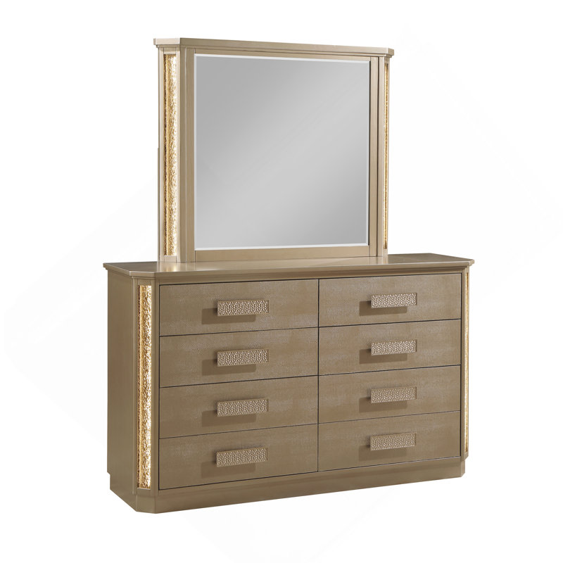 Medusa Dresser Made With Wood In Gold Finish
