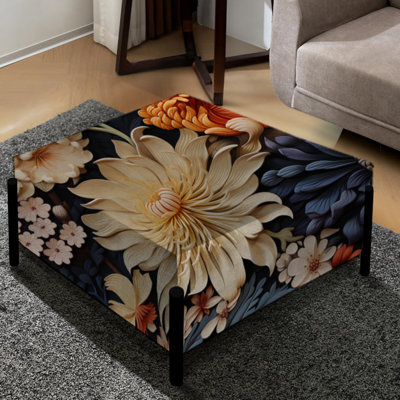 Motif de bohème exotique à motif de bohème - Grand repose-pieds carré floral