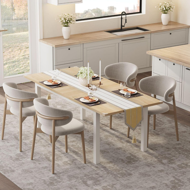 Extendable Metal Base Dining Table