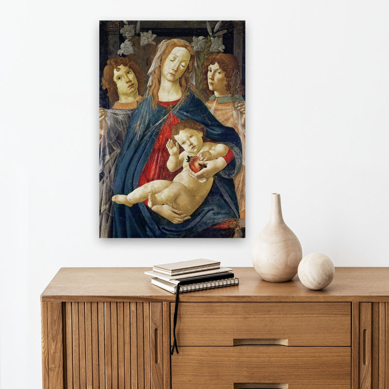 Virgin Of The Pomegranate Abstract Contemporary Lily Flower Fruit Wall Art Print, 45.72cm H x 30.48cm W