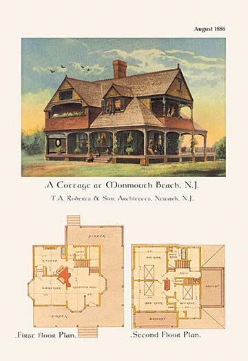 "une maison à monmouth beach, new jersey" , reproduction d’art, H 66 po x l 44 po x P 1,5 po