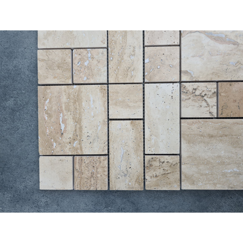 Carrelage mosaïque en travertin de taille aléatoire
