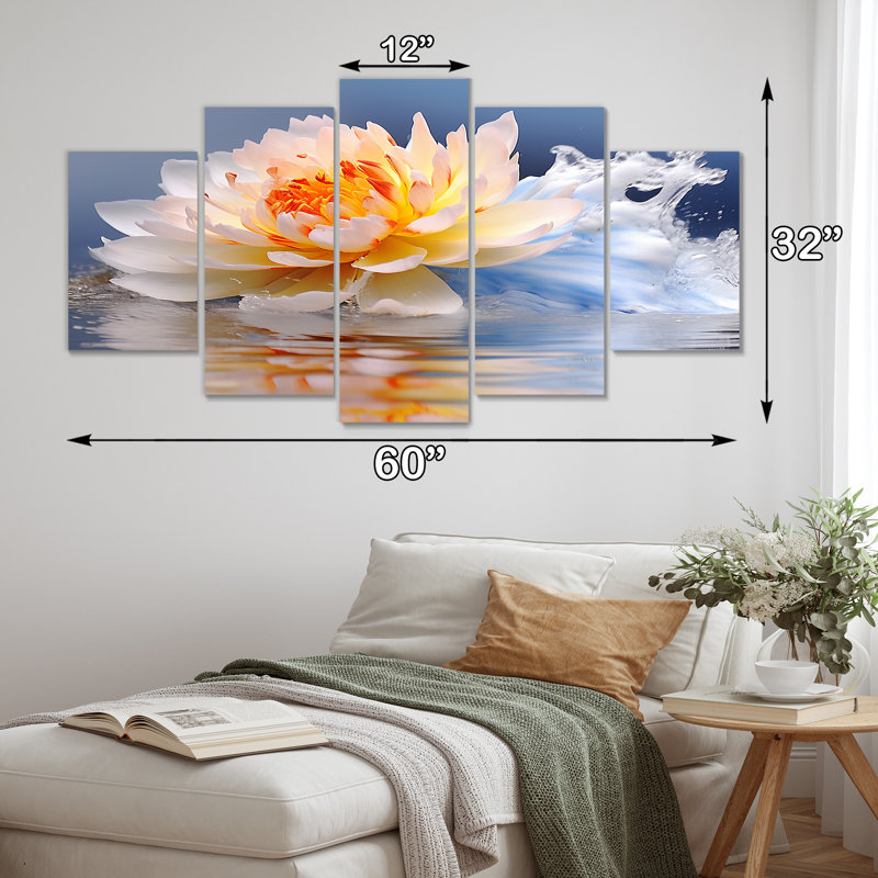 Rusnak - Lotus, art mural 5 pièces