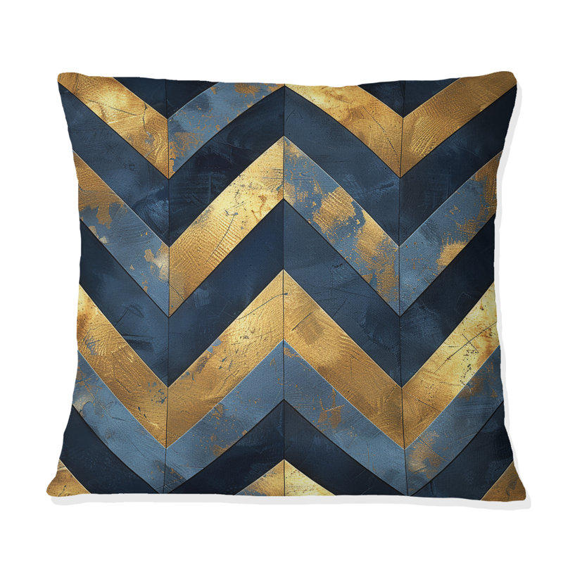 Chevron Harmony III - Glam Throw Pillow, 18"H x18"H