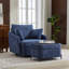 Chaise pivotante rembourrée avec repose-pieds avec rangement-101644158