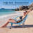 Low Folding Beach Chair, with Cup Holder-129455467