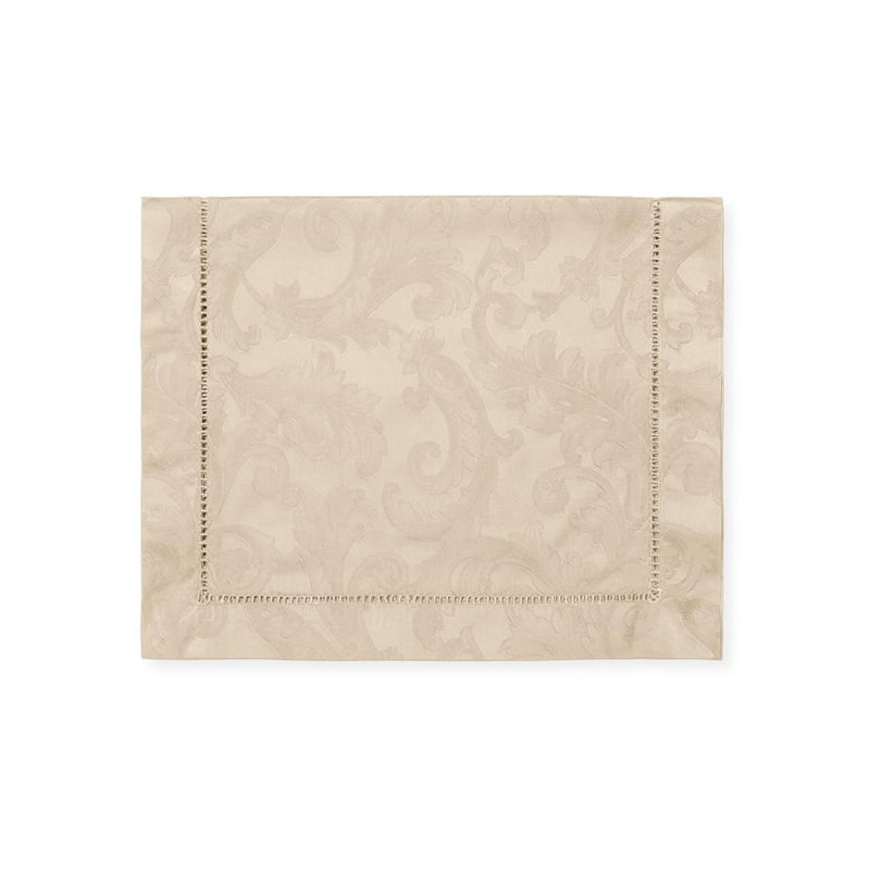 Acanthus Handmade Floral Table Runnner, 108" L x 15" W, Parchment