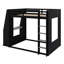 Lit superposé de jeu avec bureau, tablettes de rangement, ports USB et lumières DEL-130833404