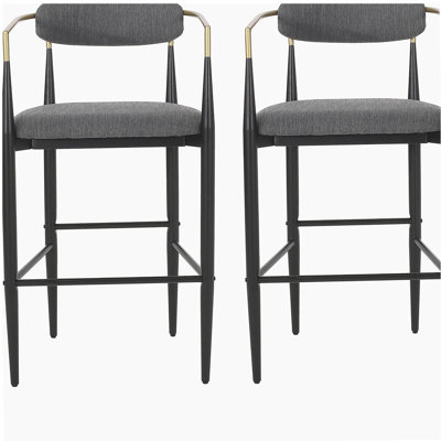 2 Bar Stool Sets, backrest kitchen island bar stools, iron legs