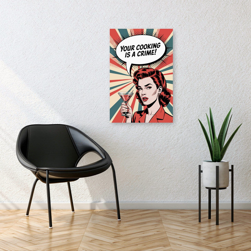 Impression d'art mural rétro rétro audacieux «Sassy», 36" H x 24" W