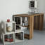 Bureau d'étude moderne avec tablette murale, finition noyer et crème, 47,2 po x 29,5 po x 25,6 po | Panneau de particules 100% enduit de mélamine, durable et élégant | Plusieurs tablettes pour l'organisation, parfait pour le bureau à domicile-406765389