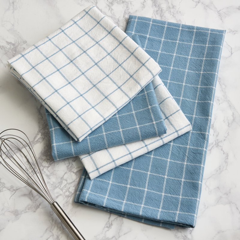 Printed Microfiber Dishtowel Set/4, Blue