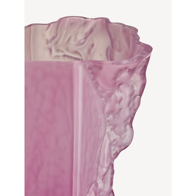 Rocky Baroque Handmade Crystal Glass Table Vase, Cool Pink