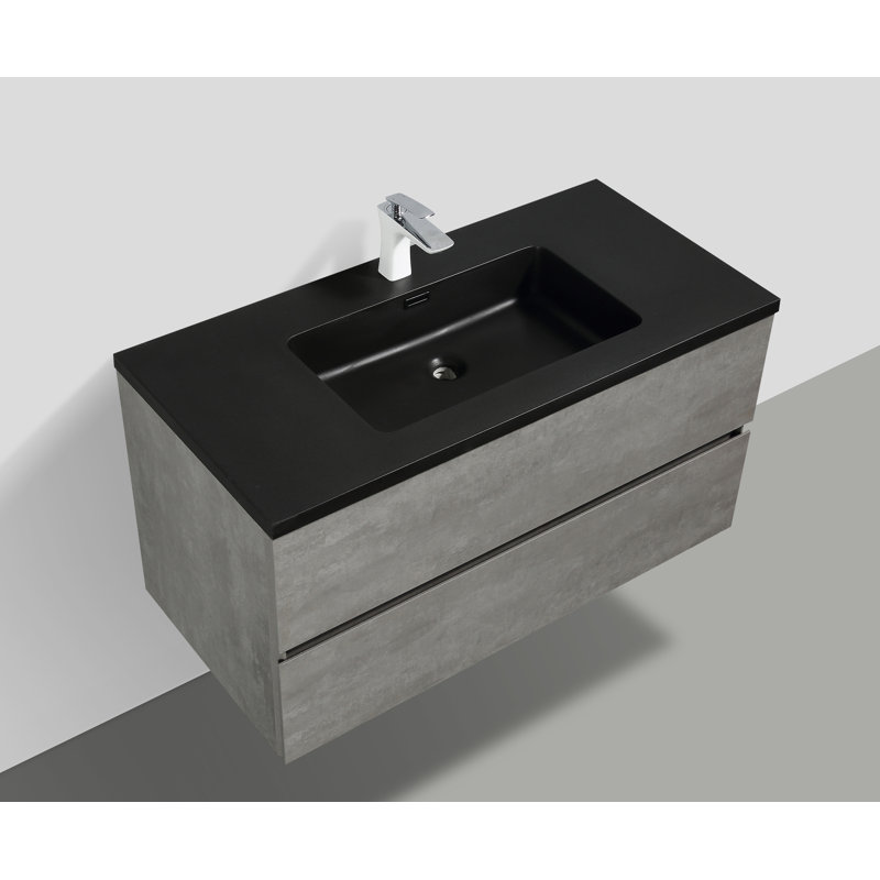 Thameslink 39.5'' Single Bathroom Vanity with Poly Marble Top