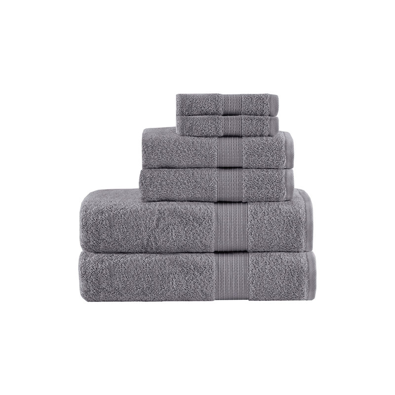 6 Piece Organic Cotton Towel Set, Charcoal