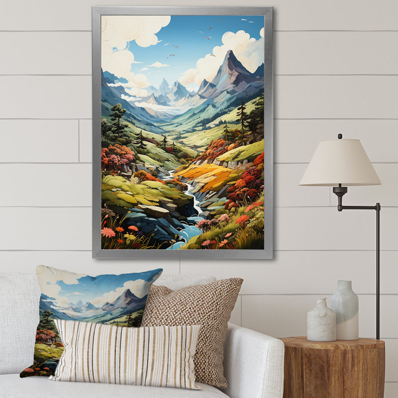 Montagnes Banshi, H 32 po x l 24 po x P 1 po, Cadre photo argenté