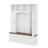 Hall Tree With Golden Hooks And Handles, Practical Entryway Walnut Bench With Adjustable Shelves, Farmhouse Wooden Style Coat And Shoe Rack