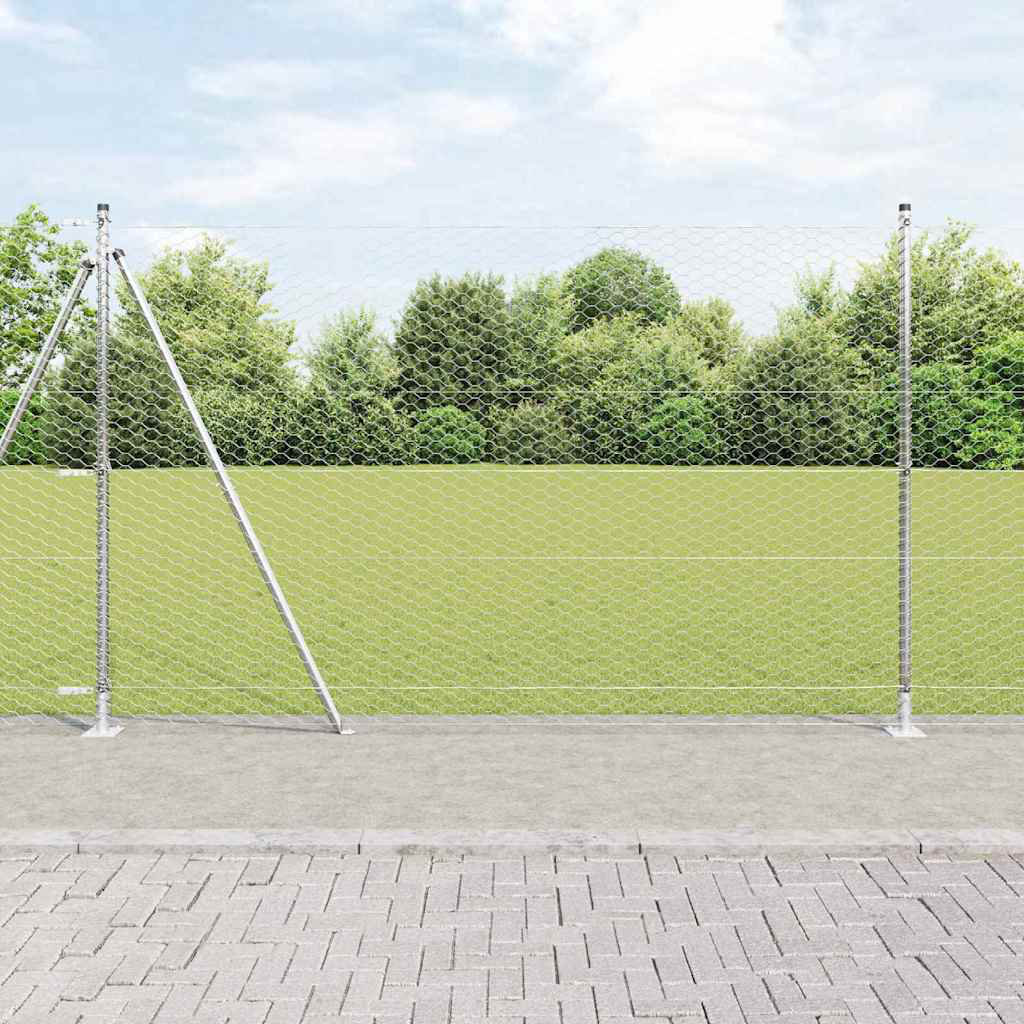 Vidaxl Fence With Posts PVC-Coated Steel