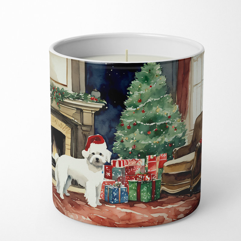 Bougie parfumée pour arbre de Noël avec support en céramique 