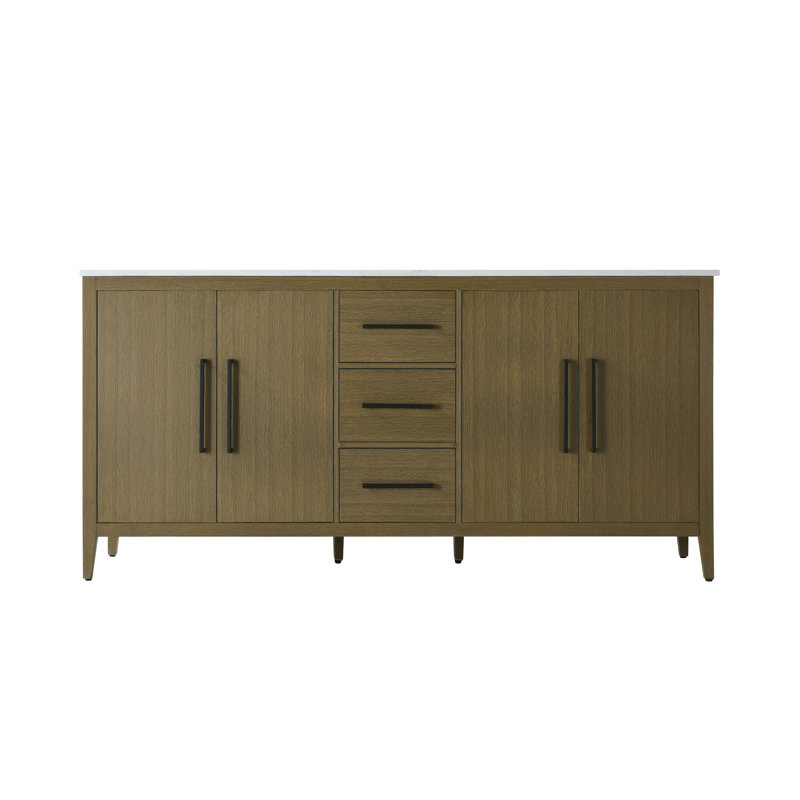 Meuble-lavabo double 72 po, Brun châtaigne