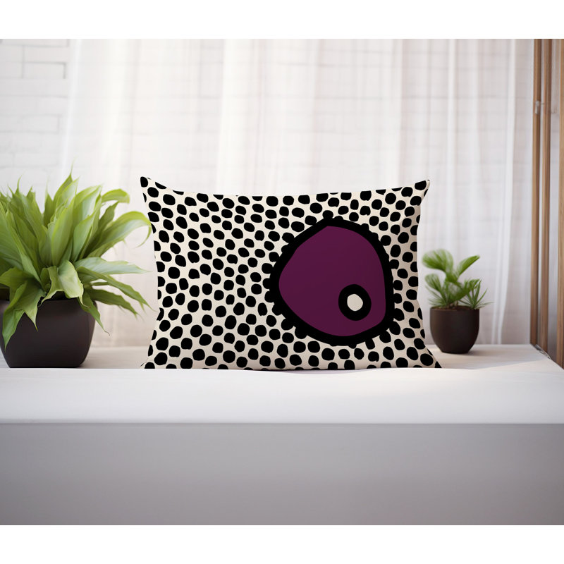 Coussin lombaire réversible intérieur / extérieur Jai Abstract, H 14 po x l 20 po, Mauve