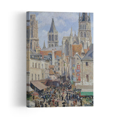 Rue de l'épicerie, Rouen, 1898. Estampe d'art mural contemporain abstrait impressionniste représentant la ville.