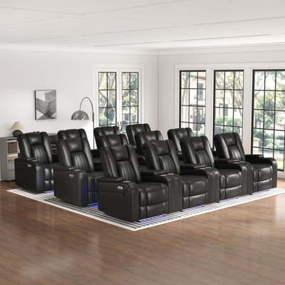 38'' Modern Upholstered Home Theatre Power Recliner With Arm Compartment, USB & Type-C (Set Of 12)