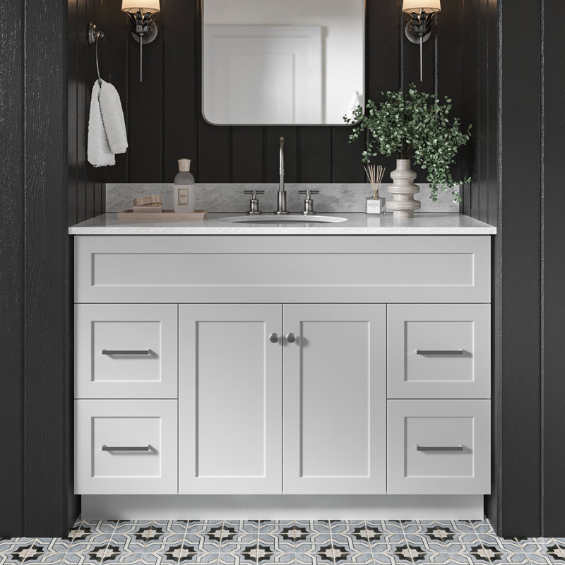 Ensemble de meuble-lavabo simple 49 po Partham, gris