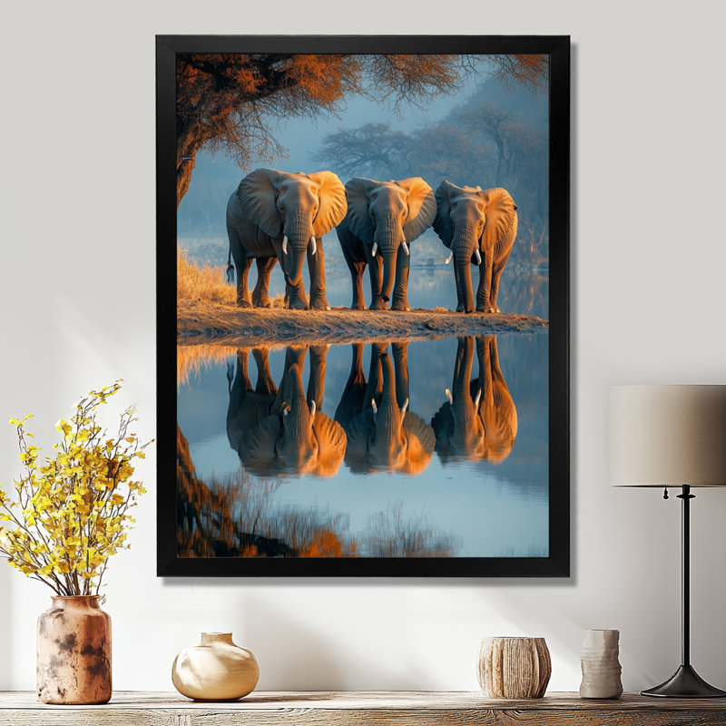 Hedon - animaux, art mural, Noir, H 20 po x l 12 po, Reproduction encadrée d'une seule photo