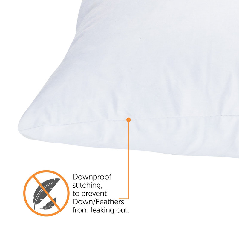 12" x 14" White Cotton Feather Down Lumbar Pillow