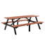 Solid Wood Picnic Table Set, Outdoor Patio Dining With Umbrella Hole For Backyard, Lawn