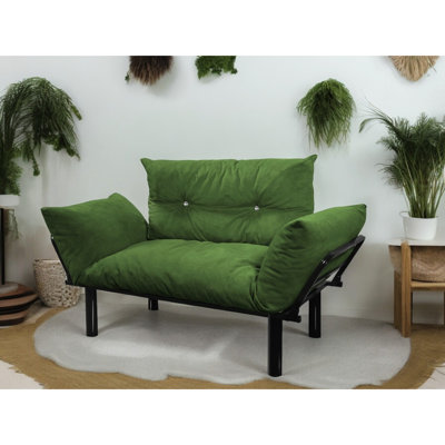 Causeuse kaki - Petit lit peu encombrant pour le salon et la chambre à coucher. Les pieds hauts facilitent le nettoyage. Disponible en différentes couleurs. Assemblage facile grâce au manuel inclus. Aucun outil supplémentaire requis.