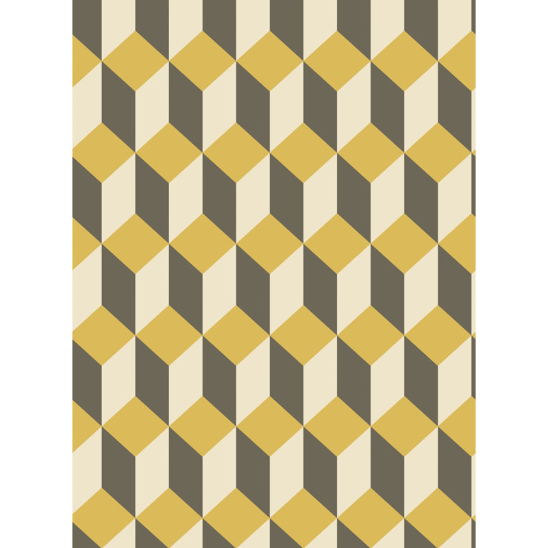Delano Geometric Wallpaper Roll, Yellow/Black