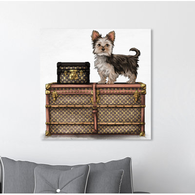 " Traveling Yorkie " Painting Print
