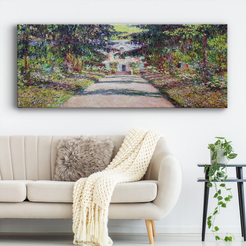 Sentier dans le jardin de Monet à Giverny, 1900, toile tendue avec châssis, H 20 po x l 50 po x P 1,5 po