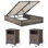 Ensemble de chambre à coucher de ferme 3 pièces avec cadre de lit de rangement relevable et 2 tables de chevet
