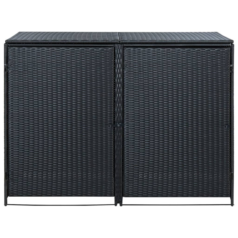 Double Wheelie Bin Shed, Black
