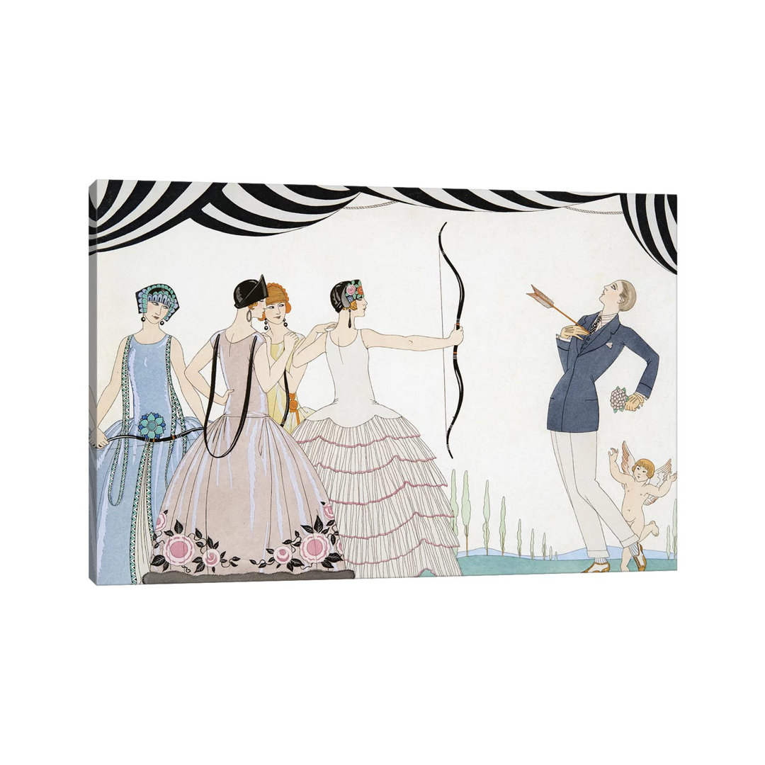 Visez Au Coeur, Belles Dames, Engraving,1924 by George Barbier - Wrapped Canvas Painting