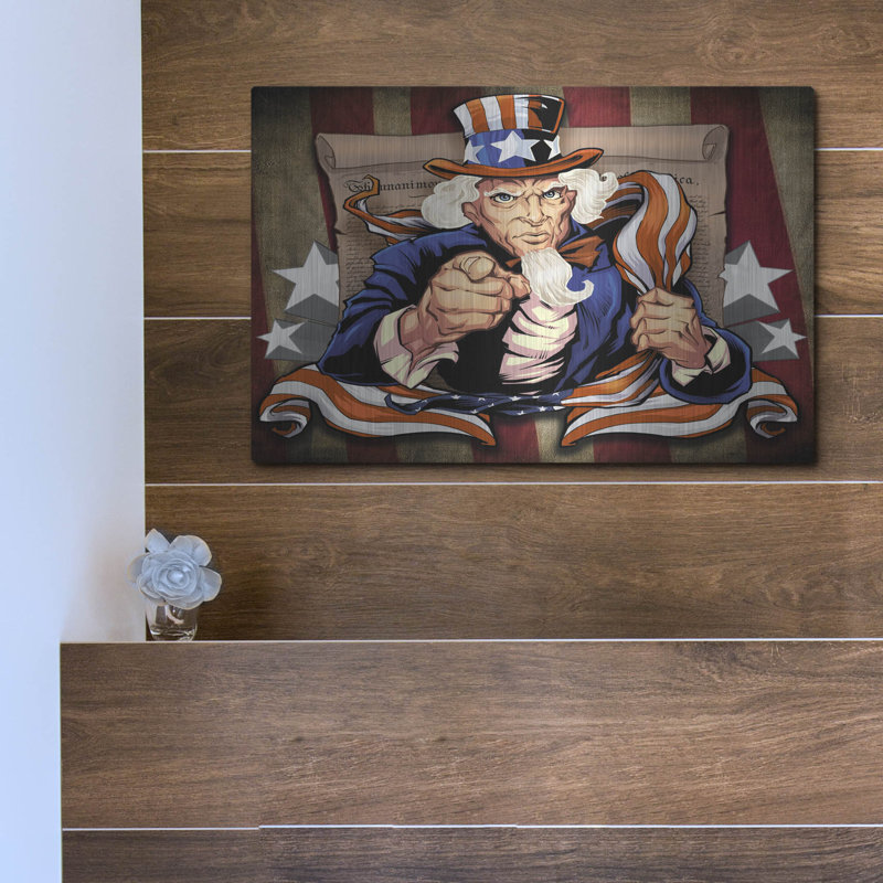 «Uncle Sam Patriot Personnage» par Flyland Designs, H 12 po x l 16 po