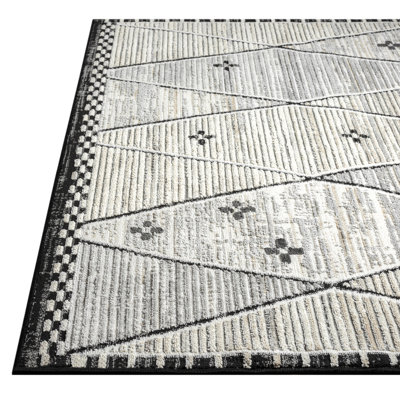 Abani Manvir VIV150A Cream Grey Farmhouse Area Rug