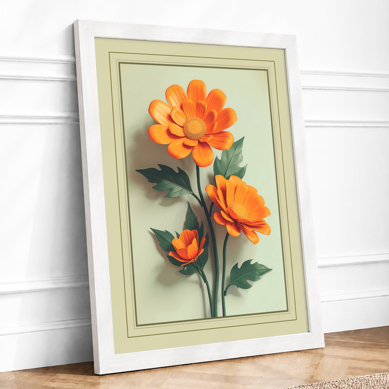 Orange Study Botanical - Print, A4 - 29.7 x 21.0 cm, White