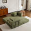 Canapé-lit convertible avec coussin cylindrique, canapé-lit pliant en velours côtelé avec cadre de forme fixe, canapé-lit de salon pour la chambre à coucher (vert)