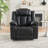 Black Wave Chevron Stitched Faux Leather Manual Recliner Chair, Single Home Theater Reclining Armchair with Blue LED Base Ambient Lighting, Side Storage Pocket for Media Room Basement Living Room-133402957
