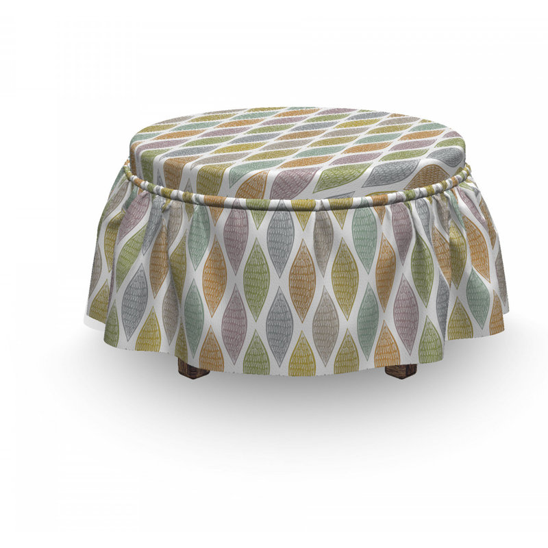 Housse pour repose-pieds à motifs ogees scribble