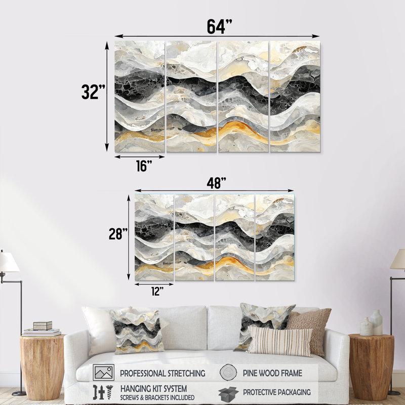 Olimpja - réalisme abstrait - art mural moderne, H 28 po x l 48 po, 4