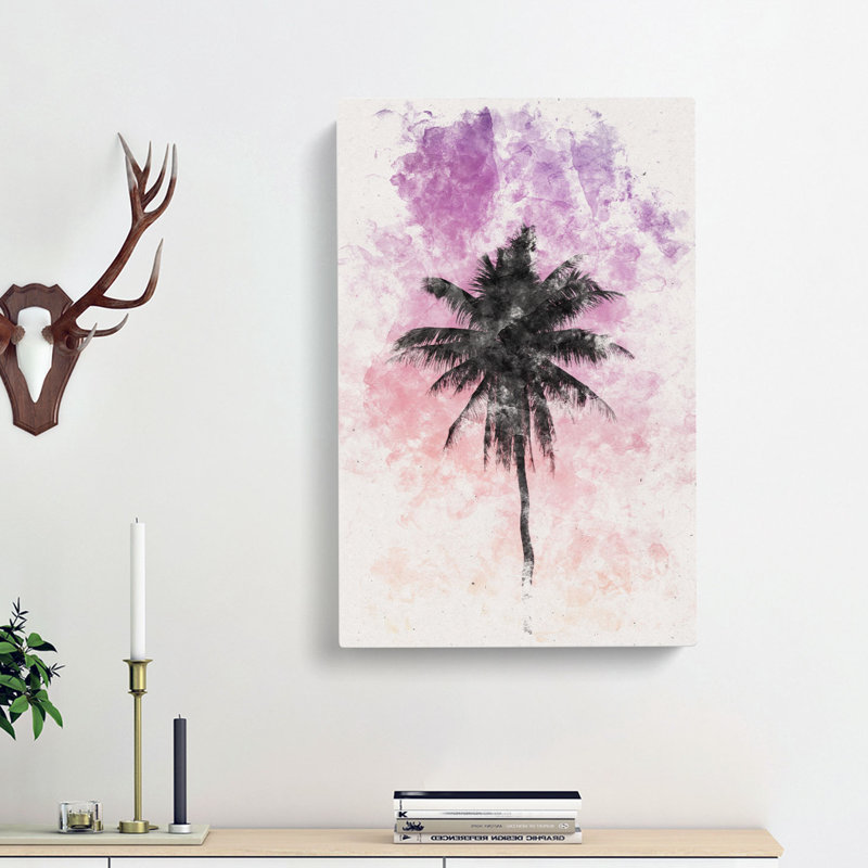Summer Palm Tree - Wrapped Canvas, 60cm H x 40cm W x 3cm D