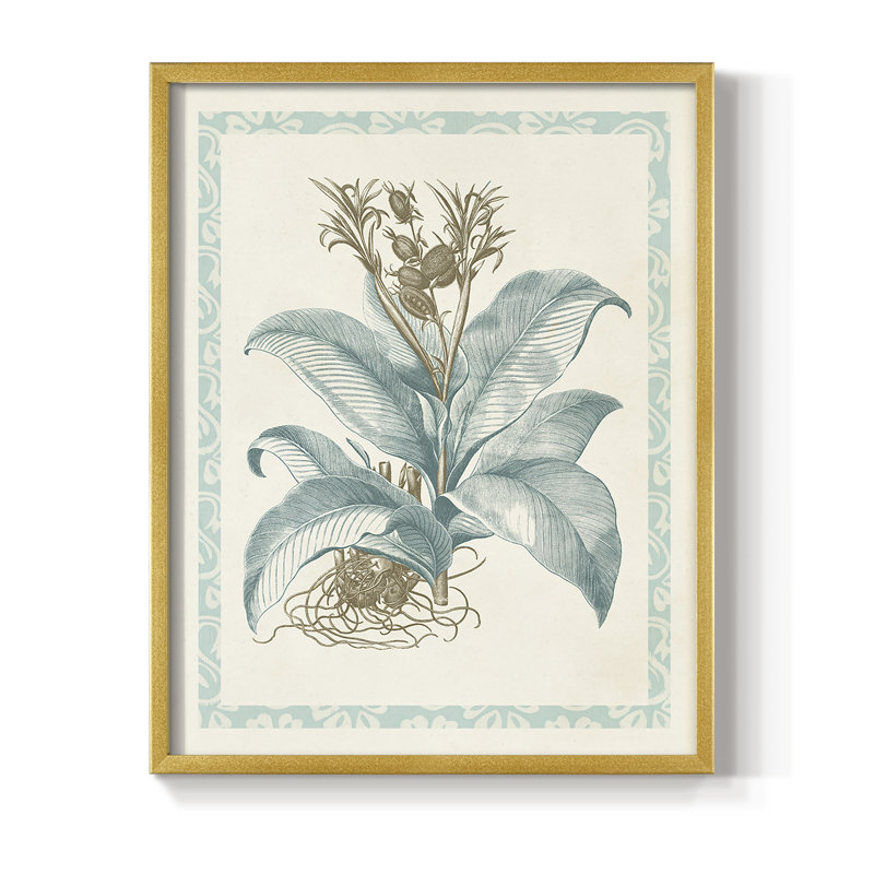 Reproduction encadrée Willow Blue Besler III - bois massif, H 20 po x l 16 po, Or