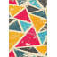 Tapis clair à motif triangulaire multicolore avec base tissée lavable à la machine-914751011