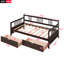 Lit de jour simple en bois avec deux tiroirs-118022341