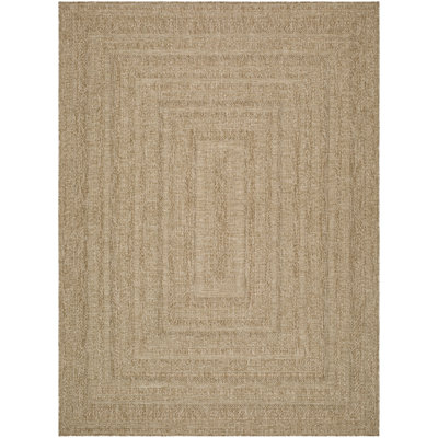 Tapis intérieur / extérieur brun en polypropylène tissé à la machine Rectangle Corderra